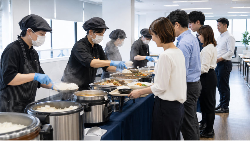配膳形式の食堂