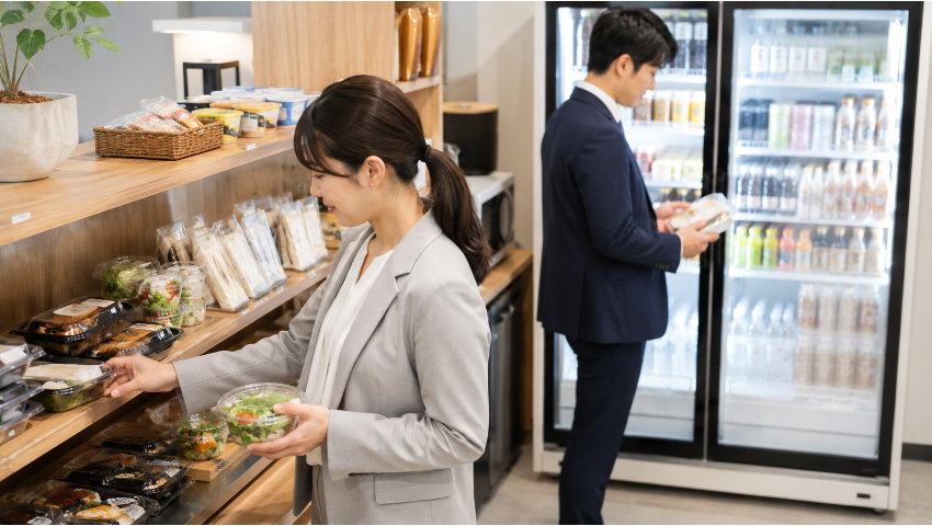 置き社食を楽しむ社員